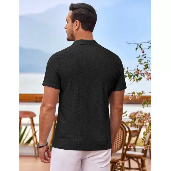 COOFANDY Mens Beach Shirt Short Sleeve Button Down Shirts Casual Cuban Collared Summer Vacation Tropical Shirts