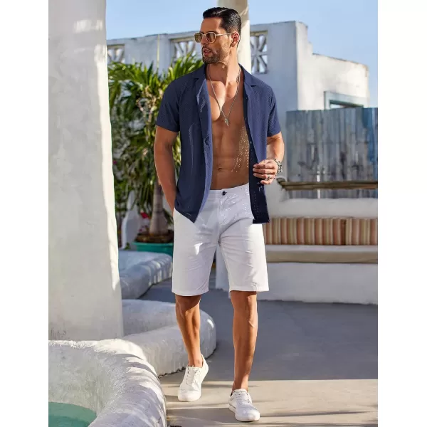 COOFANDY Mens Beach Shirt Short Sleeve Button Down Shirts Casual Cuban Collared Summer Vacation Tropical Shirts