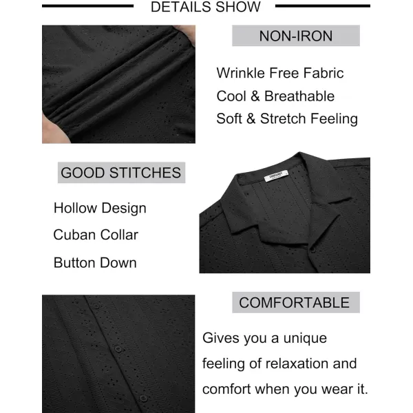 COOFANDY Mens Beach Shirt Short Sleeve Button Down Shirts Casual Cuban Collared Summer Vacation Tropical Shirts