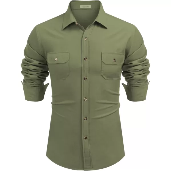 COOFANDY Mens Casual Button Down Shirts Long Sleeve Wrinkle-Free Shirt Lightweight Shirt Jacket