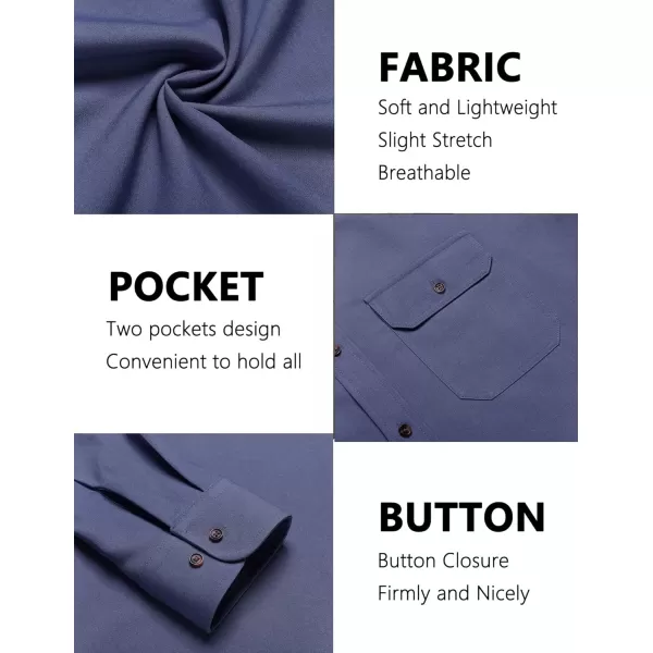 COOFANDY Mens Casual Button Down Shirts Long Sleeve Wrinkle-Free Shirt Lightweight Shirt Jacket
