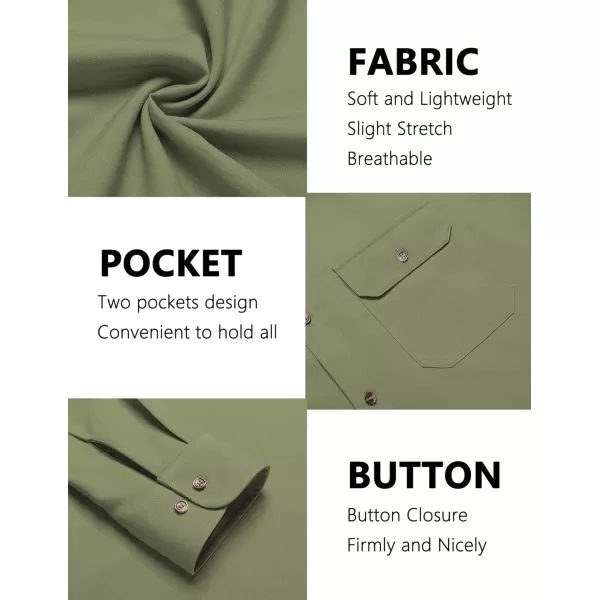 COOFANDY Mens Casual Button Down Shirts Long Sleeve Wrinkle-Free Shirt Lightweight Shirt Jacket