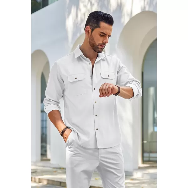 COOFANDY Mens Casual Button Down Shirts Long Sleeve Wrinkle-Free Shirt Lightweight Shirt Jacket