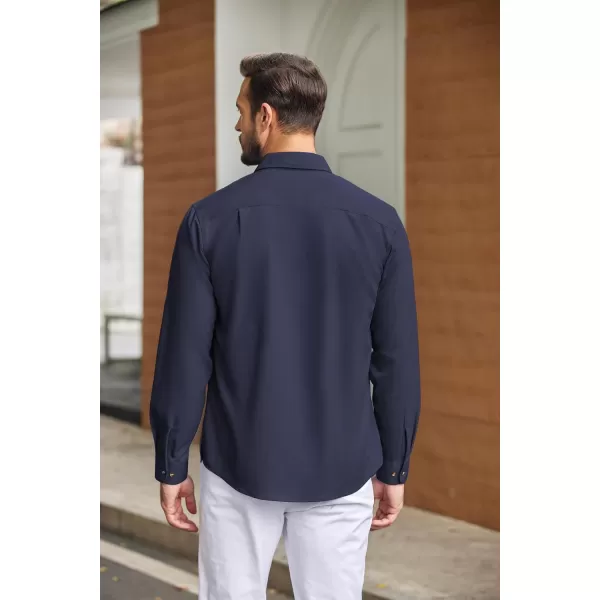 COOFANDY Mens Casual Button Down Shirts Long Sleeve Wrinkle-Free Shirt Lightweight Shirt Jacket