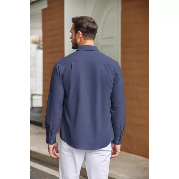 COOFANDY Mens Casual Button Down Shirts Long Sleeve Wrinkle-Free Shirt Lightweight Shirt Jacket