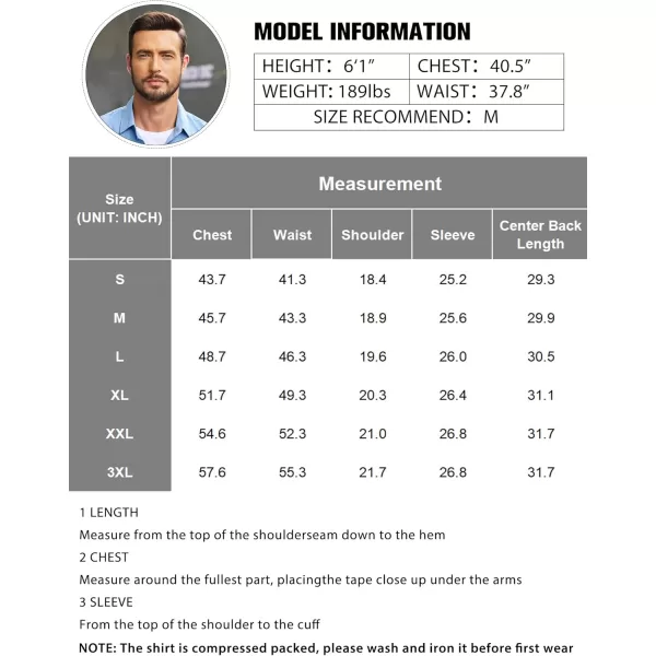 COOFANDY Mens Casual Button Down Shirts Long Sleeve Wrinkle-Free Shirt Lightweight Shirt Jacket