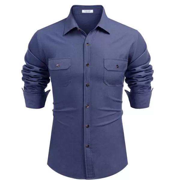 COOFANDY Mens Casual Button Down Shirts Long Sleeve Wrinkle-Free Shirt Lightweight Shirt Jacket