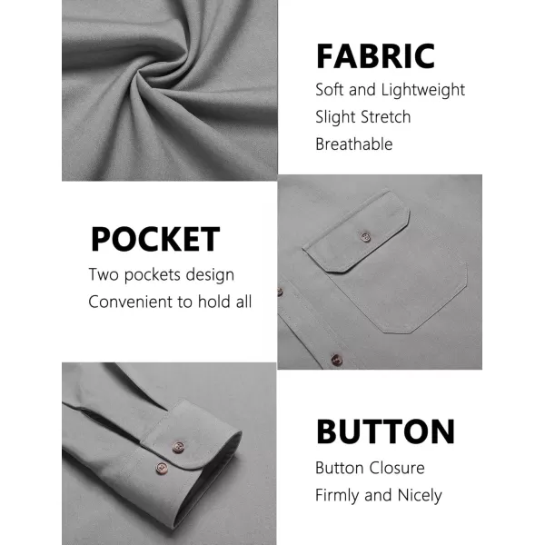 COOFANDY Mens Casual Button Down Shirts Long Sleeve Wrinkle-Free Shirt Lightweight Shirt Jacket