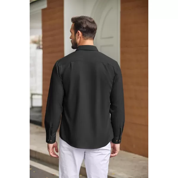 COOFANDY Mens Casual Button Down Shirts Long Sleeve Wrinkle-Free Shirt Lightweight Shirt Jacket