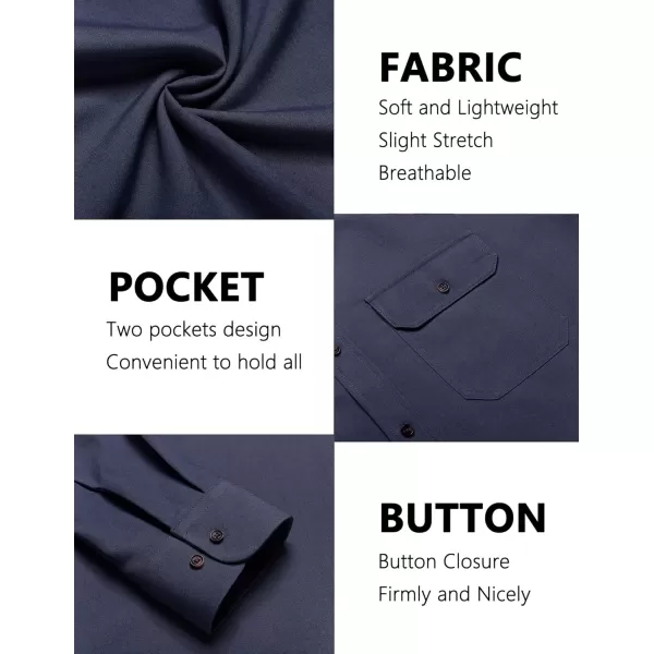 COOFANDY Mens Casual Button Down Shirts Long Sleeve Wrinkle-Free Shirt Lightweight Shirt Jacket