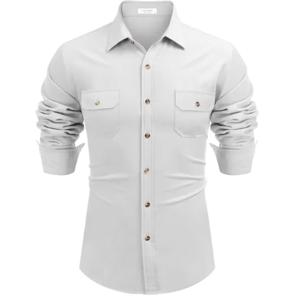 COOFANDY Mens Casual Button Down Shirts Long Sleeve Wrinkle-Free Shirt Lightweight Shirt Jacket