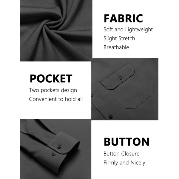 COOFANDY Mens Casual Button Down Shirts Long Sleeve Wrinkle-Free Shirt Lightweight Shirt Jacket