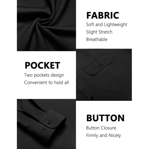 COOFANDY Mens Casual Button Down Shirts Long Sleeve Wrinkle-Free Shirt Lightweight Shirt Jacket
