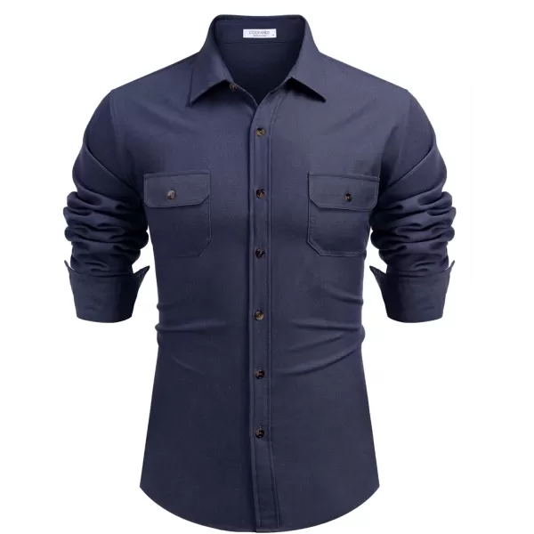 COOFANDY Mens Casual Button Down Shirts Long Sleeve Wrinkle-Free Shirt Lightweight Shirt Jacket