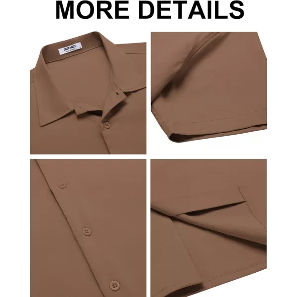 COOFANDY Men's Casual Button Down Shirts Short Sleeve Wrinkle-Free Summer Beach Wear
