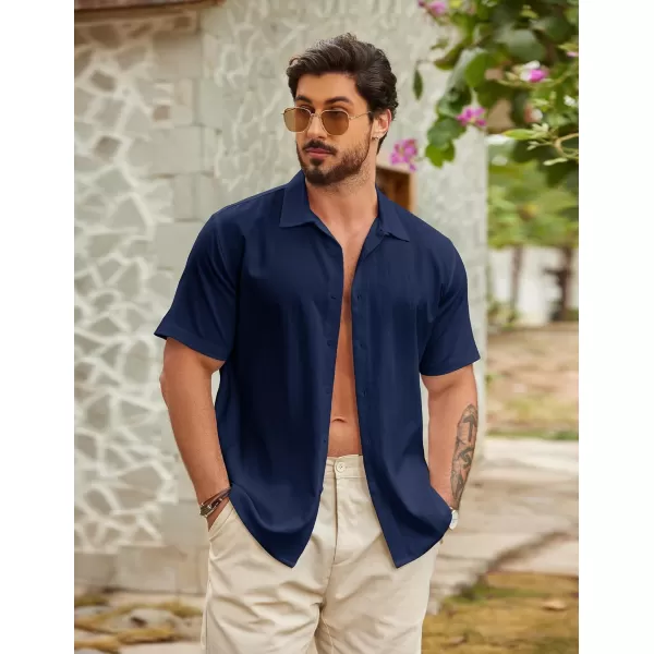 COOFANDY Men's Casual Button Down Shirts Short Sleeve Wrinkle-Free Summer Beach Wear