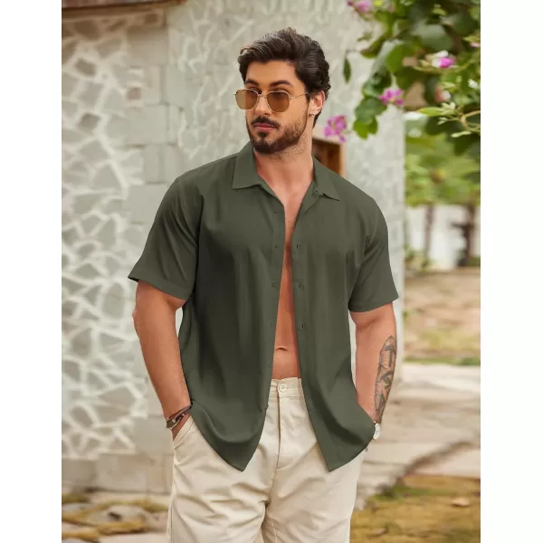 COOFANDY Men's Casual Button Down Shirts Short Sleeve Wrinkle-Free Summer Beach Wear