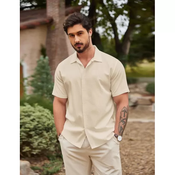 COOFANDY Men's Casual Button Down Shirts Short Sleeve Wrinkle-Free Summer Beach Wear