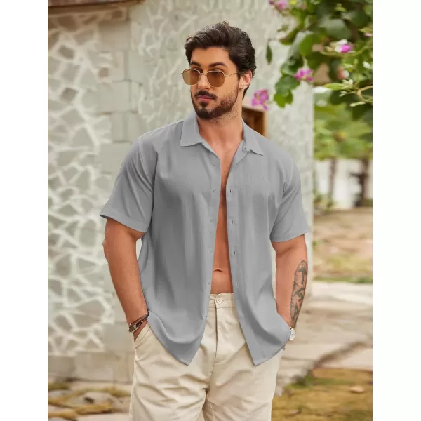 COOFANDY Men's Casual Button Down Shirts Short Sleeve Wrinkle-Free Summer Beach Wear