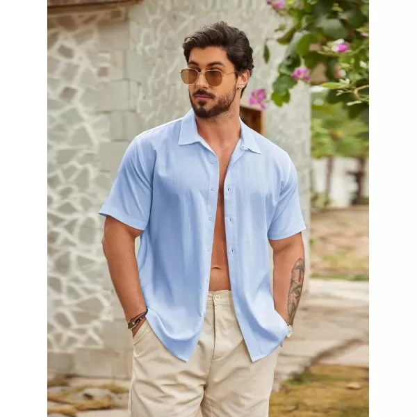 COOFANDY Men's Casual Button Down Shirts Short Sleeve Wrinkle-Free Summer Beach Wear