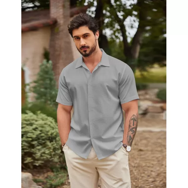 COOFANDY Men's Casual Button Down Shirts Short Sleeve Wrinkle-Free Summer Beach Wear