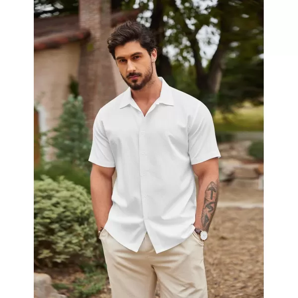 COOFANDY Men's Casual Button Down Shirts Short Sleeve Wrinkle-Free Summer Beach Wear