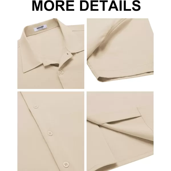 COOFANDY Men's Casual Button Down Shirts Short Sleeve Wrinkle-Free Summer Beach Wear