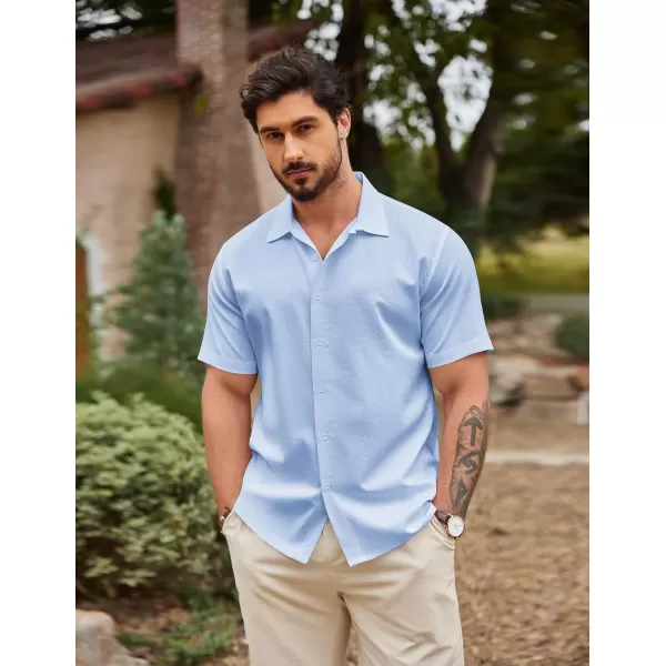 COOFANDY Men's Casual Button Down Shirts Short Sleeve Wrinkle-Free Summer Beach Wear