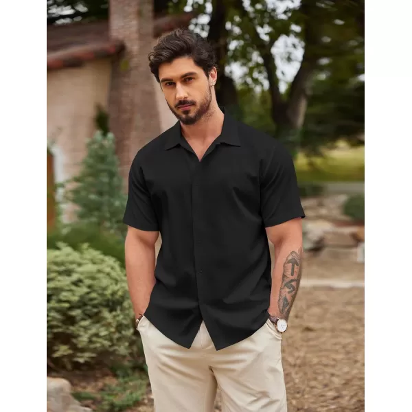 COOFANDY Men's Casual Button Down Shirts Short Sleeve Wrinkle-Free Summer Beach Wear