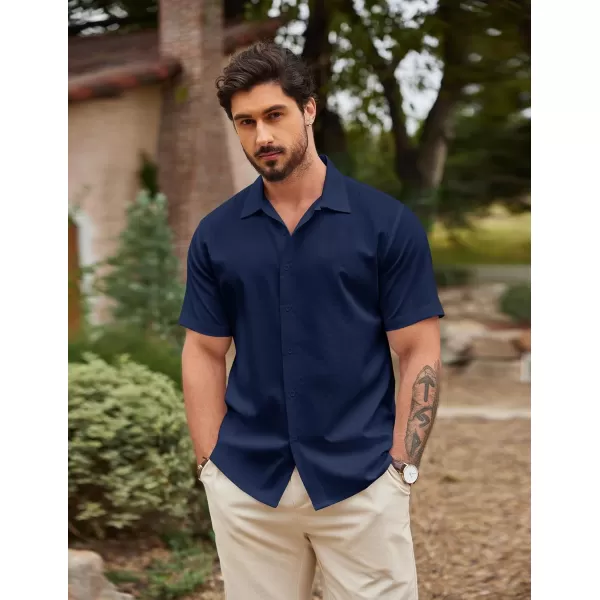 COOFANDY Men's Casual Button Down Shirts Short Sleeve Wrinkle-Free Summer Beach Wear