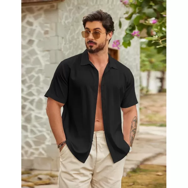 COOFANDY Men's Casual Button Down Shirts Short Sleeve Wrinkle-Free Summer Beach Wear
