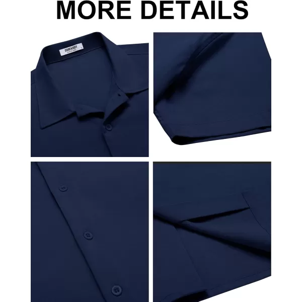 COOFANDY Men's Casual Button Down Shirts Short Sleeve Wrinkle-Free Summer Beach Wear