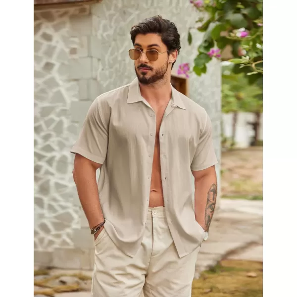 COOFANDY Men's Casual Button Down Shirts Short Sleeve Wrinkle-Free Summer Beach Wear