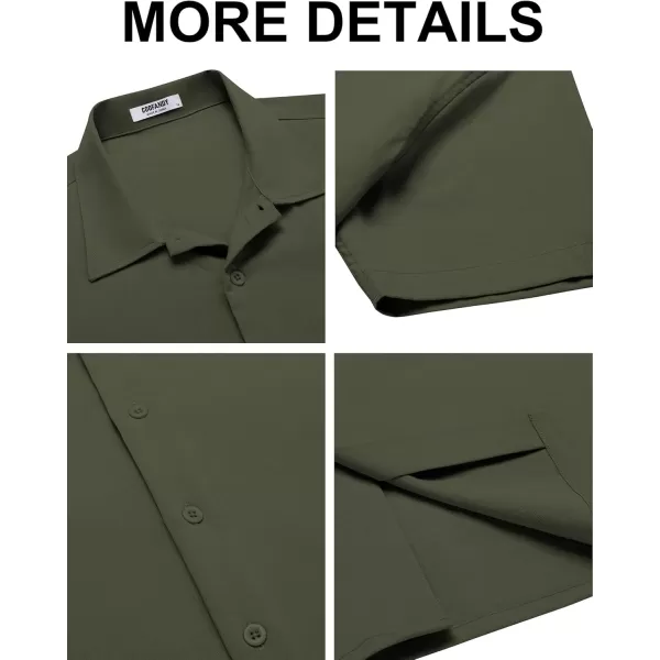 COOFANDY Men's Casual Button Down Shirts Short Sleeve Wrinkle-Free Summer Beach Wear