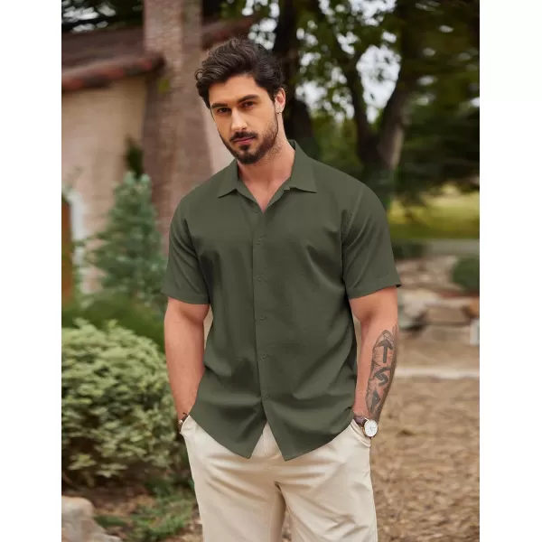 COOFANDY Men's Casual Button Down Shirts Short Sleeve Wrinkle-Free Summer Beach Wear