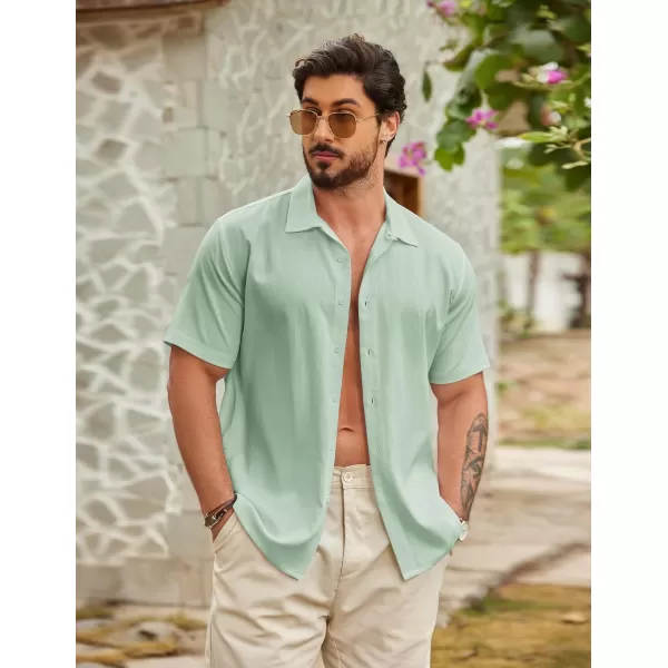 COOFANDY Men's Casual Button Down Shirts Short Sleeve Wrinkle-Free Summer Beach Wear