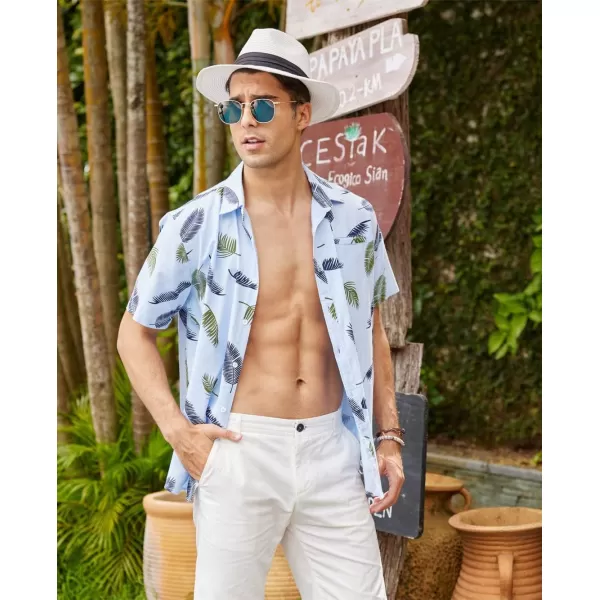 COOFANDY Men's Casual Linen Shirts Short Sleeve Button Down Shirt Summer Beach Tops
