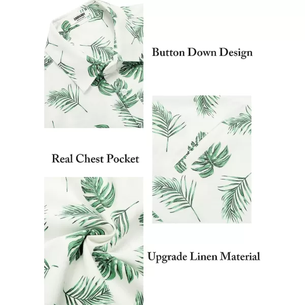 COOFANDY Men's Casual Linen Shirts Short Sleeve Button Down Shirt Summer Beach Tops