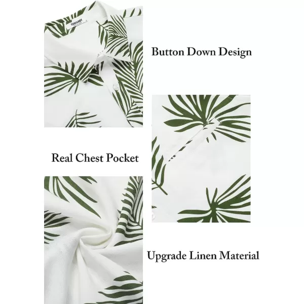COOFANDY Men's Casual Linen Shirts Short Sleeve Button Down Shirt Summer Beach Tops