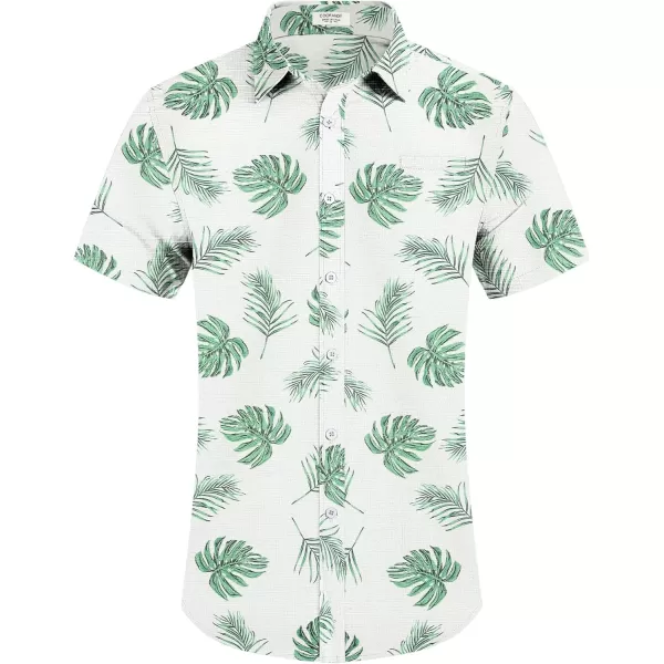 COOFANDY Men's Casual Linen Shirts Short Sleeve Button Down Shirt Summer Beach Tops