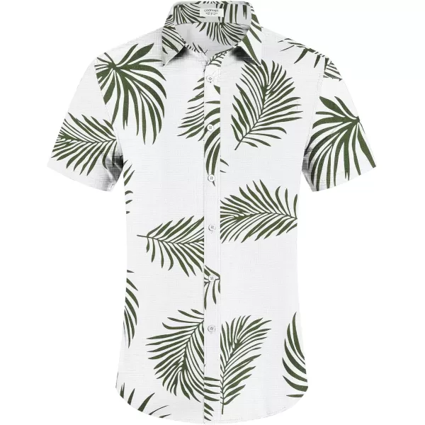 COOFANDY Men's Casual Linen Shirts Short Sleeve Button Down Shirt Summer Beach Tops