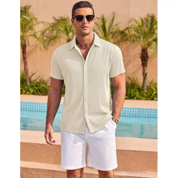 COOFANDY Men's Casual Shirts Short Sleeve Button Down Shirt for Men Wedding Beach Fashion Shirt