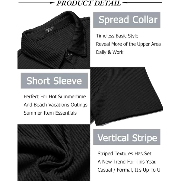 COOFANDY Men's Casual Shirts Short Sleeve Button Down Shirt for Men Wedding Beach Fashion Shirt