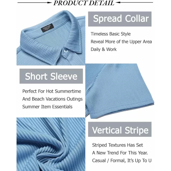 COOFANDY Men's Casual Shirts Short Sleeve Button Down Shirt for Men Wedding Beach Fashion Shirt