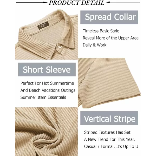 COOFANDY Men's Casual Shirts Short Sleeve Button Down Shirt for Men Wedding Beach Fashion Shirt