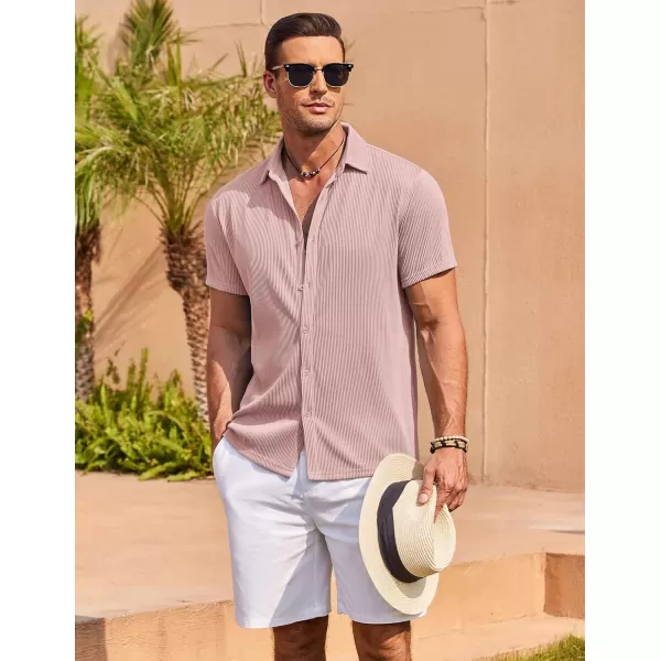COOFANDY Men's Casual Shirts Short Sleeve Button Down Shirt for Men Wedding Beach Fashion Shirt