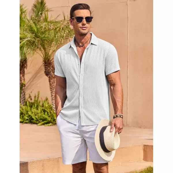 COOFANDY Men's Casual Shirts Short Sleeve Button Down Shirt for Men Wedding Beach Fashion Shirt