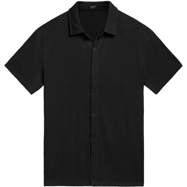 COOFANDY Men's Casual Shirts Short Sleeve Button Down Shirt for Men Wedding Beach Fashion Shirt