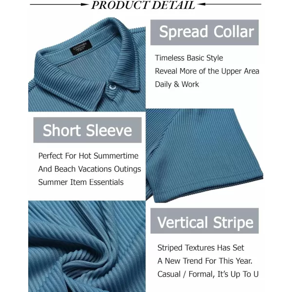 COOFANDY Men's Casual Shirts Short Sleeve Button Down Shirt for Men Wedding Beach Fashion Shirt