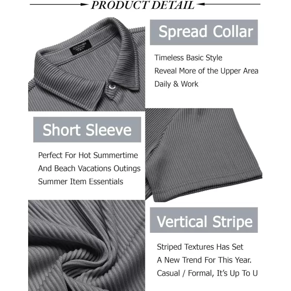COOFANDY Men's Casual Shirts Short Sleeve Button Down Shirt for Men Wedding Beach Fashion Shirt